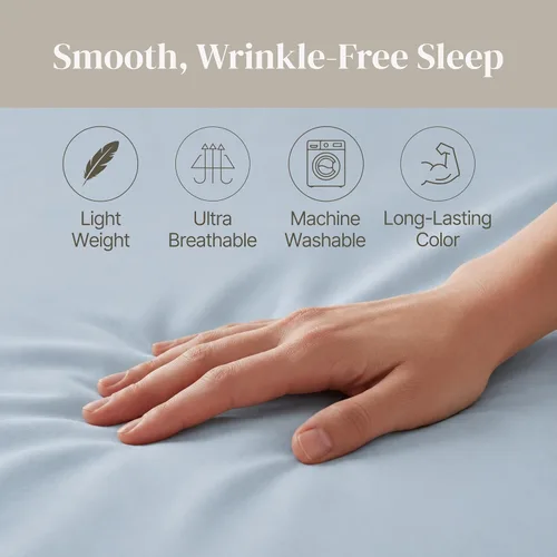 Miniatura 7 de Modern Threads Sábanas Sólidas de Microfibra Suave - Sábanas de Cama de Microfibra Lujosas - Incluye Sábana Plana, Sábana Ajustable con Bolsillos 11
