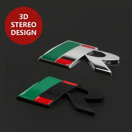 Miniatura 6 de R-Dynamic Sports Insignia 3D, Emblema Logo Adhesivo R-Sport R S para Carrocería Maletero Guardabarros Parrilla Delantera del Automóvil, Símbolo