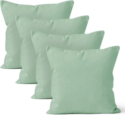 Miniatura 50 de Encasa XO Juego de 2 fundas de almohada de 12 x 12 pulgadas, color beige, sin rellenos, fundas de almohada de algodón para sala de estar, cama