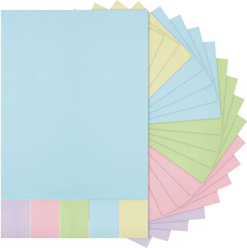 Miniatura 9 de Sinmoe 100 hojas de papel de cartulina de 5 tonos de 8.5 x 11 pulgadas, 6.35 oz/m², papel de impresora de núcleo sólido para álbumes de recortes