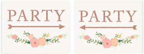 Miniatura 87 de Andaz Press Letreros de fiesta de boda, purpurina de oro rosa sintético con flores, 8.5 x 11 pulgadas, resalta tu versículo bíblico favorito