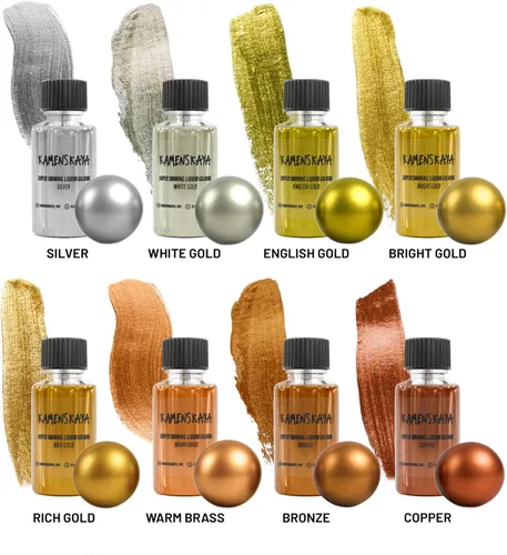Miniatura 2 de KAMENSKAYA Liquid Silver Leaf Paint - Hoja líquida plateada de secado rápido a base de alcohol, 0.68 fl oz (0.7 fl oz)