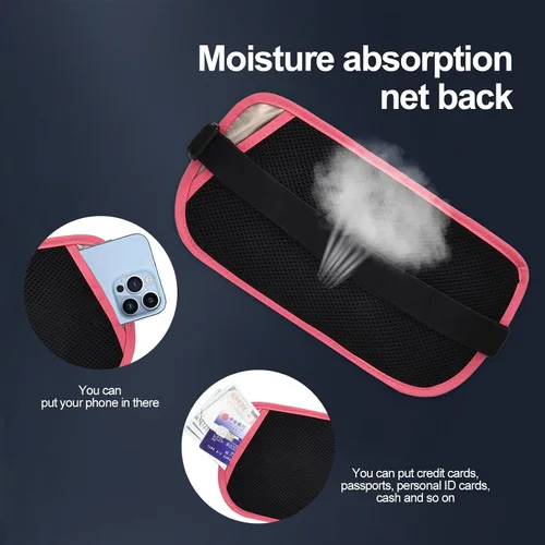 Miniatura 69 de DAITET Cinturón de dinero, soporte para pasaporte, cartera de viaje oculta segura con bloqueo RFID, riñonera encubierta (negro), Negro, Rfid