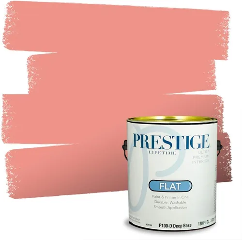 Miniatura 36 de Prestige Paints E100-T-SW6591 Pintura exterior e imprimación en uno, 1 galón, plano, combinación comparable de Sherwin Williams Amaryllis, 1 galón