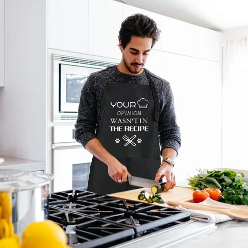 Miniatura 6 de ZOORON Divertidos delantales de chef negros para hombres, ajustables, para barbacoa, cocina, con bolsillos, accesorios para parrilla Tu opinión