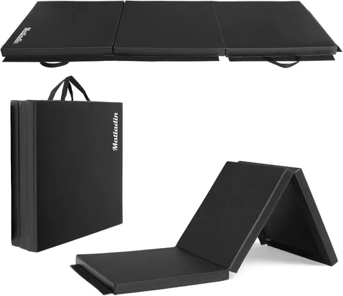 Miniatura 12 de Matladin - Alfombrilla plegable de tres pliegues de 6 pies para gimnasia, gimnasio, ejercicio, aeróbicos, alfombrillas de volteretas de 6 pies x 2
