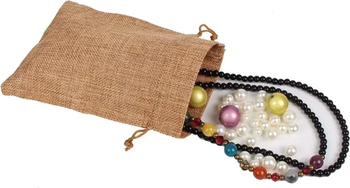 Miniatura 2 de YANGBOYY Bolsas de arpillera, paquete de 25 bolsas de arpillera de 5 x 7 pulgadas, bolsa de regalo con cordón de arpillera, bolsa de regalo de Marrón