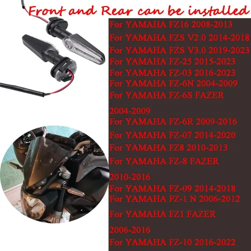 Miniatura 4 de Indicadores de Señal de Giro LED Super Brillantes de Adaptación 12V para Motocicleta Delantero o Trasero para MT07 MT 03 125 MT03 MT09 MT25 Tracer