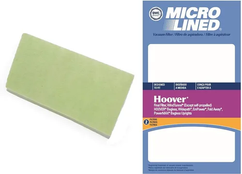 DVC Filtro de vacío final de repuesto para aspiradoras verticales Hoover 40110004 WindTunnel, PowerMAX, sin bolsa y ancho | Incluye 2 filtros de