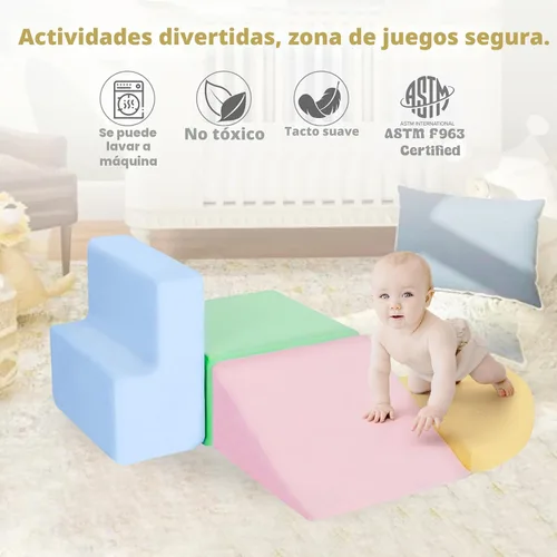 Miniatura 6 de CAMELUS Juguetes de escalada para niños de 1 año, bloques de escalada para bebés de espuma para niños pequeños, juego suave de 4 piezas para niños
