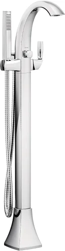 Miniatura 10 de Moen Voss 695BG - Llenador de bañera independiente de un solo mango de oro cepillado con ducha de mano