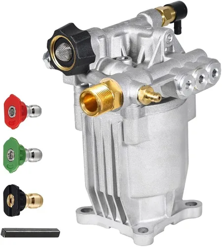 TOOLCY Bomba de lavado a presión horizontal de eje de 3/4 pulgadas, 2600-3200 PSI @ 2.5 GPM - Bomba de lavado eléctrico para lavadora de gas -