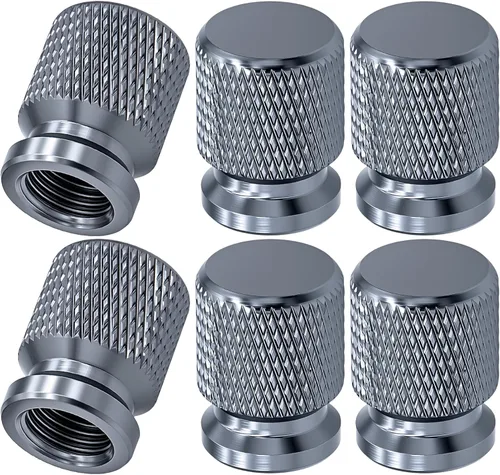 Miniatura 76 de 4 piezas de tapas de válvula de rueda con estilo púas, cubiertas universales de válvula de rueda de aleación de aluminio a prueba de polvo