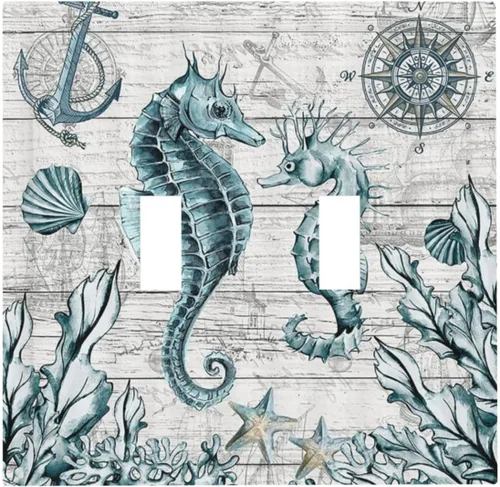 Miniatura 26 de Divertidas Cubiertas de Interruptor de Luz de Tiburón Azul del Océano Mujer Nadando 1 Gang Placa de Pared de Palanca Individual Cubierta Decorativa