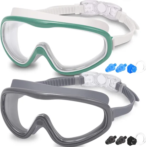 Miniatura 9 de Braylin Gafas de natación para adultos, paquete de 2 gafas de natación de visión amplia para hombres, mujeres, jóvenes, adolescentes, antivaho y más