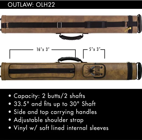 Miniatura 3 de OUTLAW Estuche rígido para taco de piscina OLH11 1x1 Herradura