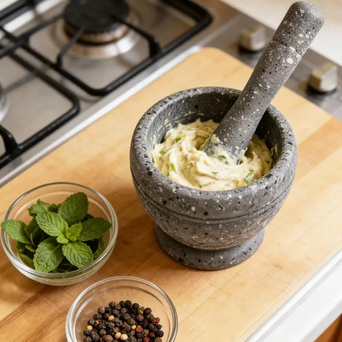 Miniatura 2 de Juego de mortero y mortero de resina, cuenco de guacamole, molcajete, ajo, especias, hierbas, mortero, juego de mortero, ideal para especias