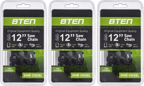 Miniatura 203 de 8TEN Cadena de motosierra semi cincel de 6 pulgadas .050 1/4 42 DL para Worx WG320 Black & Decker LLP120 (paquete de 3)