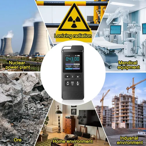 Miniatura 6 de Geiger Contador Detector de radiación nuclear Medidor de radiación portátil Medidor de radiación Gamma Dosímetro recargable de rayos X Detector