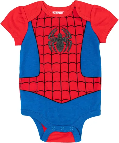 Miniatura 4 de Marvel Paquete de 3 mamelucos para bebés Capitán América Spidergirl