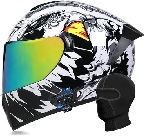 Miniatura 17 de Casco abatible con Bluetooth de cara completa para motocicleta, Bluetooth integrado, aprobado por DOT/ECE, múltiples rejillas de ventilación