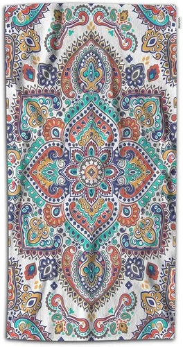 Moslion Toallas de mano bohemias de 30 pulgadas de largo x 15 pulgadas de ancho, patrón de medallón de cachemira floral indio, diseño de mandala