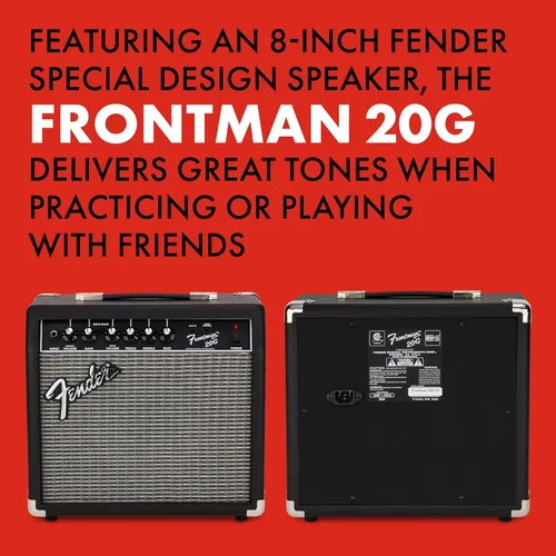 Miniatura 6 de Amplificador de guitarra Fender Frontman 20G, 20 vatios, con garantía de 2 años, altavoz Fender de diseño especial de 6 pulgadas, 10x16x16 pulgadas