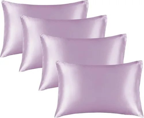 Miniatura 76 de Bedelite Funda de almohada de satén para el cuerpo, súper suave y refrescante, para el cabello y la piel, transpirable, sedosa y larga, 20 x 54 Rosa