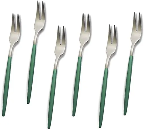 Miniatura 16 de JASHII Matte Modern - Juego de cubiertos de acero inoxidable 304 con mango redondo verde, juego completo de lujo que incluye cuchillo