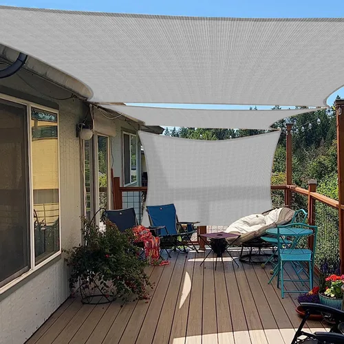 Miniatura 7 de E&K Sunrise - Toldo parasol rectangular de 10 x 12 pies, bloquea los rayos UV, para pérgola, patio, jardín al aire libre (gris)