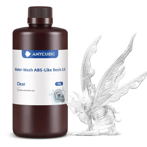 ANYCUBIC Resina de impresora 3.0 lavable al agua, resina de impresora 3D, alta dureza y alta precisión, fácil de posprocesar, bajo olor, amplia