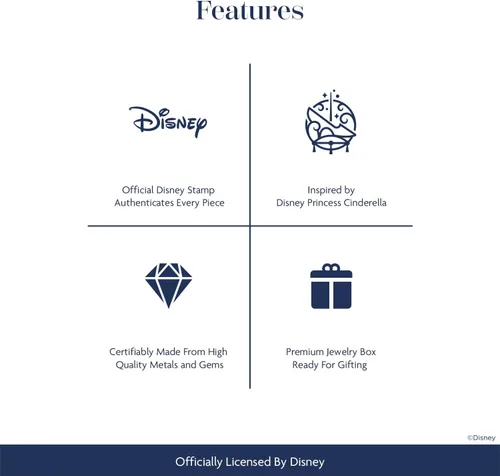 Miniatura 3 de Jewelili Enchanted Disney Fine Jewelry - Anillo de plata de ley de 1/4 Cttw Princess Disney Crown Ring