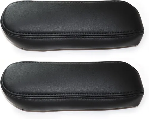 Miniatura 9 de NLQR 2 piezas fundas de repuesto para reposabrazos de asiento de cuero negro compatibles con Ford F150 F250 F350 F450 F550 Excursion 1999 2000 2001