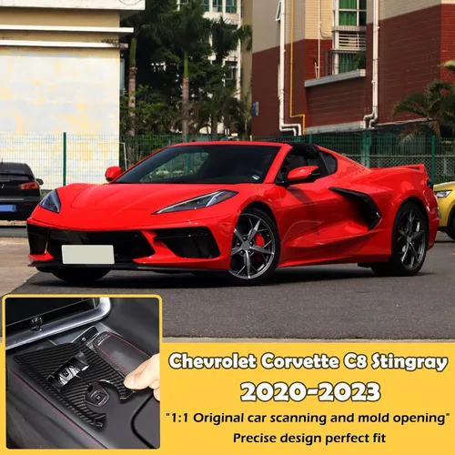 Miniatura 6 de CHEAYAR Cubierta de panel de palanca de cambios compatible con Chevrolet Corvette C8 2020-2023, interruptor antideslizante ESP de automóvil, sensor