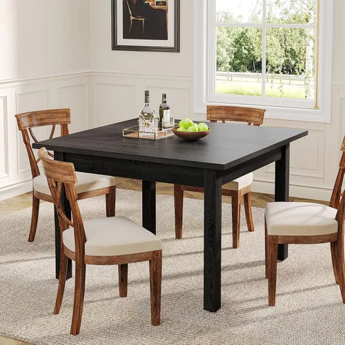 Miniatura 6 de Tribesigns Mesa de comedor de madera, mesa de cocina moderna para comedor, sala de estar, 2-4 personas, mesa de comedor cuadrada con patas