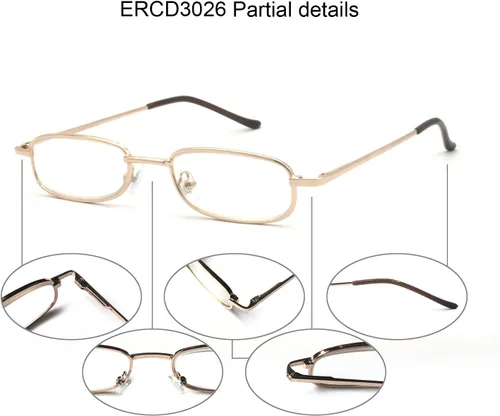 Miniatura 3 de Gafas de lectura de metal portátiles ligeras con estuche de bolsillo para hombres y mujeres
