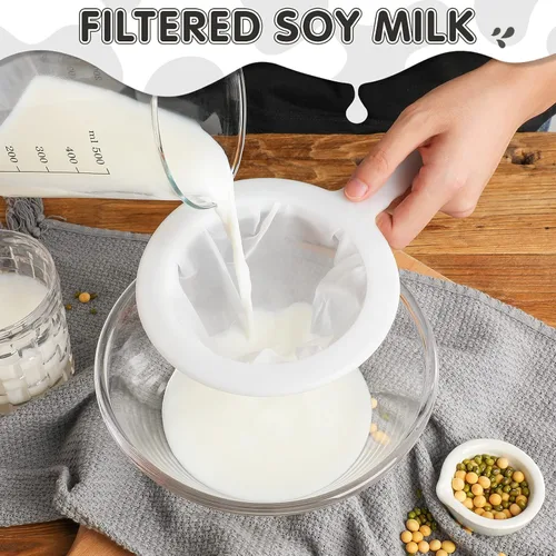 Miniatura 3 de Zopeal 2 coladores de malla ultrafina de 9 pulgadas para granos de kéfir, colador de jugo de plástico, colador de alimentos, tamiz de yogur griego