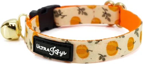 Miniatura 4 de Ultra Joys Breakaway - Collar de gato con campanas, collar de gatito para niño y niña, diseño de calabaza, talla S Solo cuello de calabaza