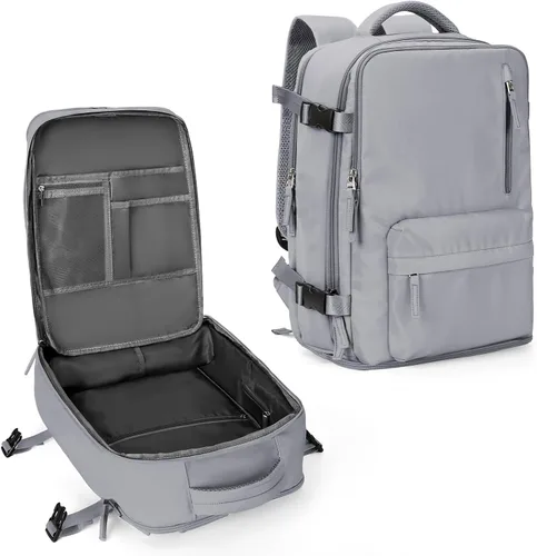 Miniatura 24 de WONHOX - Mochila grande, aprobada para vuelo, unisex, para viajes, trabajo, negocios o laptop, a1-Negro, Medium