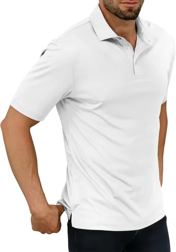 Miniatura 3 de JOYMASAR Camisas de golf para hombre - Polo de manga corta sólido que absorbe la humedad