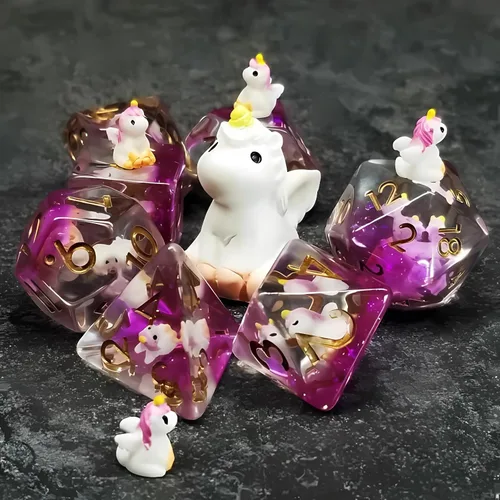 Miniatura 5 de Sage's Portal - Juego de dados de Animales Familiares de Resina para D&D, Juego de dados poliédricos para Dungeons and Dragons RPG, Pathfinder