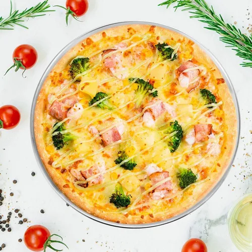 Miniatura 5 de Deedro Bandeja de pizza para hornear pizza, bandeja redonda de acero inoxidable, bandeja para hornear pizza de alta resistencia para horno, bandeja