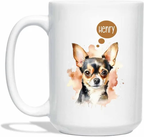 Miniatura 7 de Taza de café de perro de pastor australiano, taza de café personalizada para mascotas con nombre, regalo conmemorativo para mascotas para papá