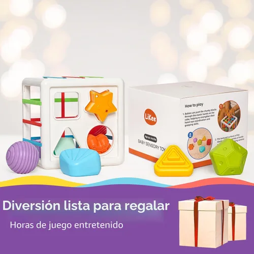 Miniatura 8 de LiKee Juguetes Montessori para niños de 1 año y más, clasificador de formas,10 bloques para el desarrollo sensorial y las habilidad motoras finas