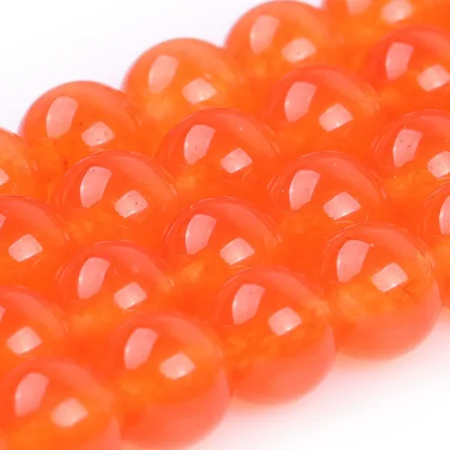 Miniatura 2 de JOE FOREMAN Cuentas redondas de piedra natural de jade naranja de 0.315 pulgadas para hacer joyas, cuentas de 15 pulgadas, piedras semipreciosas