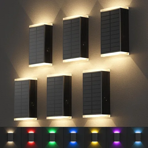Miniatura 15 de Lámpara solar de pared para exteriores, 3000/4000/6000K, 3 modos de iluminación del anochecer al amanecer, aplique de pared IP67, impermeable