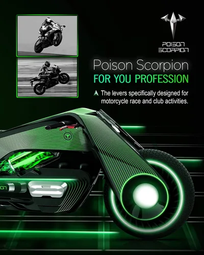 Miniatura 6 de POISON SCORPION - Palancas de embrague/freno cortas para moto, rojas, compatibles con Z400 19-23 / Z125 KLE 300X 17-24 / EX 400 18-23 / EX300 13-18