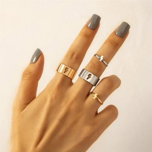 Miniatura 3 de Anillos a juego con mejores amigos para parejas, Tiktok Y2k, anillos de pareja, con corazón, luna, estrella, planeta, para mujeres, hombres y niñas