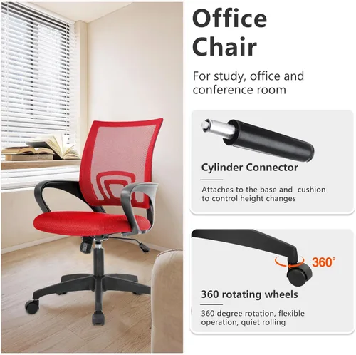 Miniatura 6 de PayLessHere Silla de Oficina para el Hogar Silla de Escritorio Silla para Computadora Silla Ergonómica Ajustable con Respaldo Lumbar y Apoyabrazos