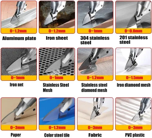 Miniatura 7 de Tijeras eléctricas de metal, tijeras de metal inalámbricas para cortar hojas, hierro, tapicería, alfombra, cuero, cartón con 2 baterías de 3000 mAh